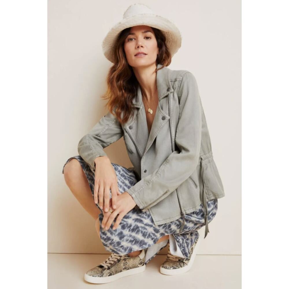 Marrakech x Anthropologie Women's‎ Ronika Draped Moto Jacket Gathered Back NWT M